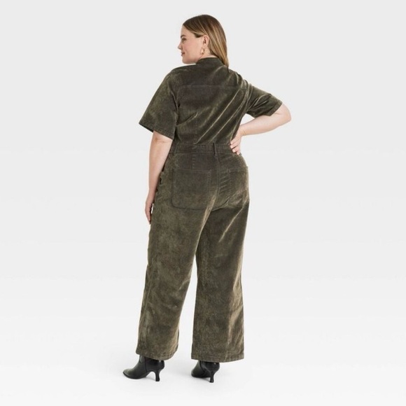 Universal Thread Short Sleeve Flocked Denim Jumpsuit - Picture 2 of 3